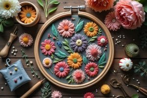 12 Blumenkranz Sticken Ideen