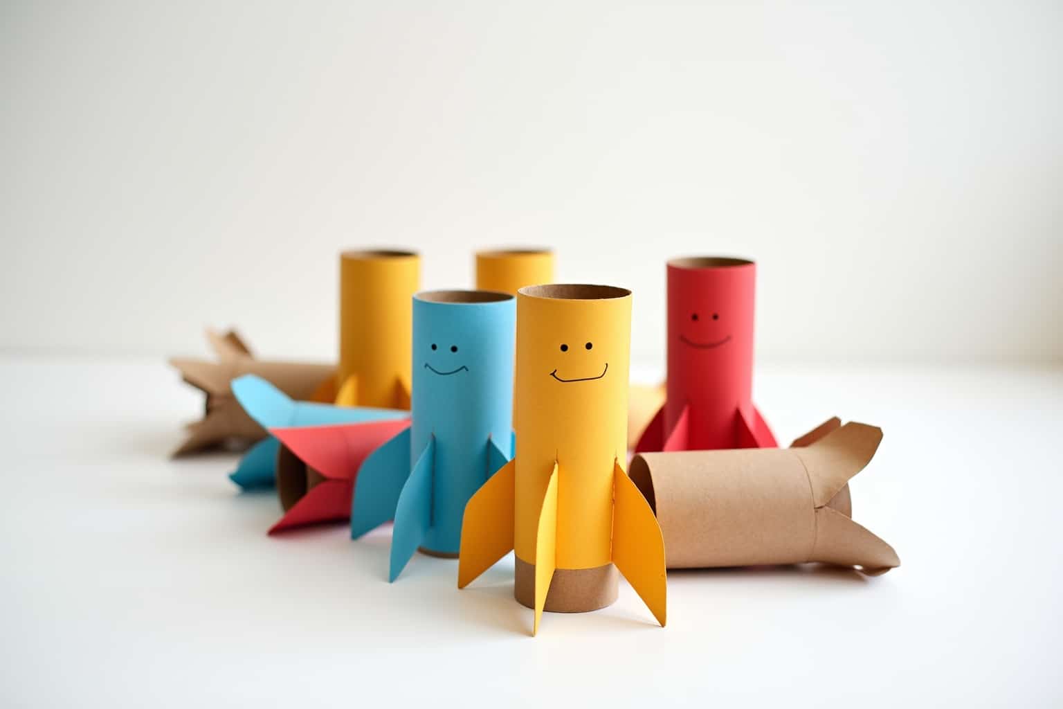 17 Raketen aus Klopapier basteln